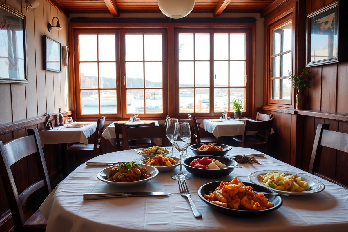 Imagen orientativa: comedor de un restaurante familiar con vistas al puerto