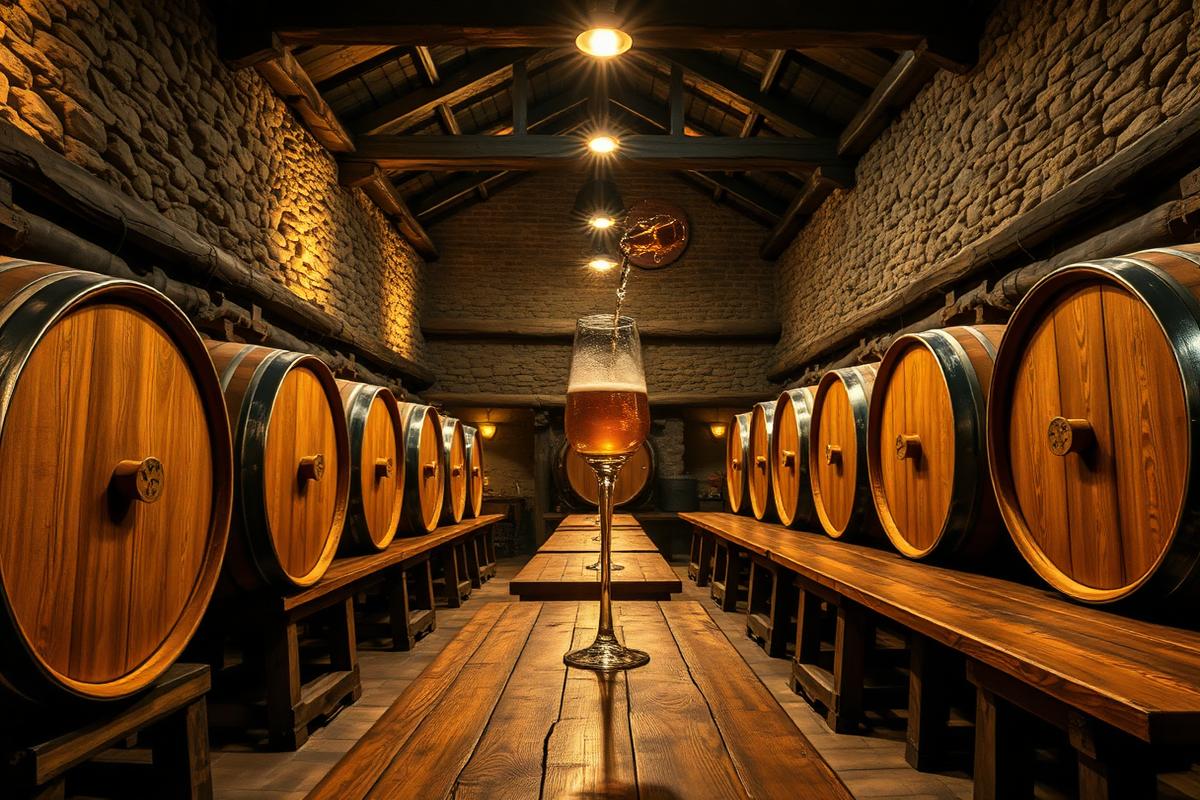 Imagen orientativa: interior de una sidrería asturiana con grandes toneles de madera